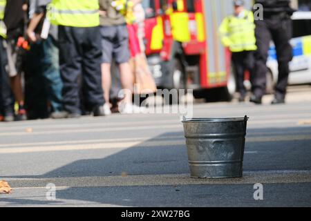 Somerset House, Londra, Regno Unito. 17 agosto 2024. I vigili del fuoco assistono a un incendio alla Somerset House di Londra. Crediti: Matthew Chattle/Alamy Live News Foto Stock
