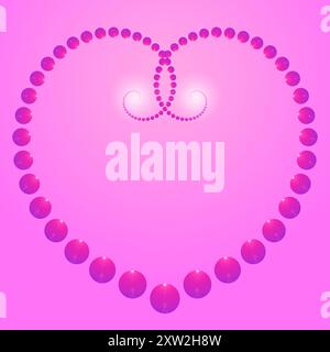 Design della carta di auguri per San valentino: san valentino realizzato con bolle viola scuro su sfondo rosa brillante Foto Stock