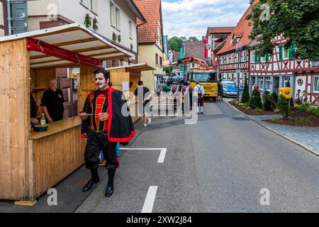 Impressioni della Schäferlauf 2024 a Wildberg, Baden-Württemberg, Germania Foto Stock