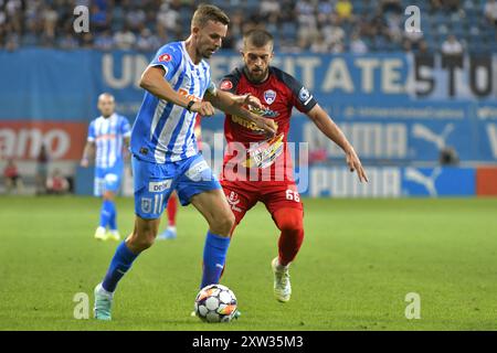 NICUSOR BANCU NELLA PARTITA DI CALCIO UNIVERSITATEA CRAIOVA VS FC BUZAU , SUPERLIGA ROMANIA , 16.08.2024 Foto Stock