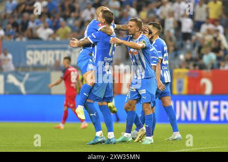 PARTITA DI CALCIO UNIVERSITATEA CRAIOVA VS FC BUZAU , SUPERLIGA ROMANIA , 16.08.2024 Foto Stock