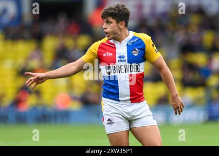 Oliver Leyland dei London Broncos dà istruzioni alla sua squadra durante il Magic Weekend match Hull FC vs London Broncos a Elland Road, Leeds, Regno Unito, 17 agosto 2024 (foto di Craig Thomas/News Images) Foto Stock