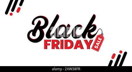 Design vettoriale per banner Black Friday saldi Illustrazione Vettoriale