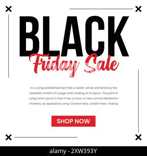 Modello di post sui social media per le vendite del Black Friday Illustrazione Vettoriale