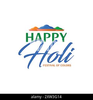 Buon design creativo Holi Illustrazione Vettoriale