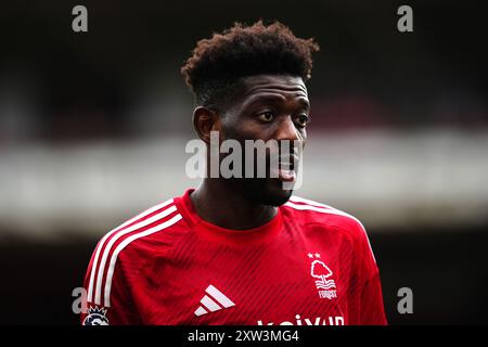 Ibrahim Sangare del Nottingham Forest durante la partita di Premier League al City Ground di Nottingham. Data foto: Sabato 17 agosto 2024. Foto Stock