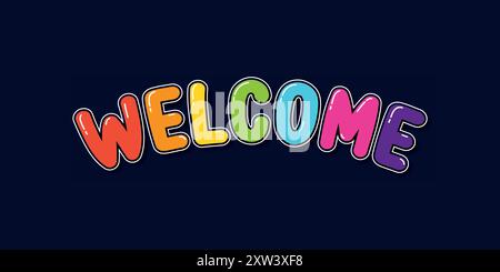 Banner di benvenuto colorato Illustrazione Vettoriale