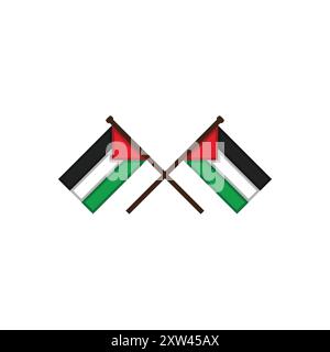 Palestine Flag ha attraversato il disegno vettoriale Illustrazione Vettoriale