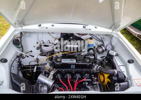 Stithians, Cornovaglia, Regno Unito. 17 agosto 2024. Grandi folle partecipano al Great Steam Engine Rally dell'Inghilterra occidentale, che si svolge fino a domani sera. È il più antico e più grande rally di motori a vapore in Cornovaglia, con oltre 100 mostre di vapore, un vecchio salone dei divertimenti, artigianato, stand commerciali, auto d'epoca, veicoli, trattori e motociclette dell'esercito statunitense. Crediti: Keith Larby/Alamy Live News Foto Stock