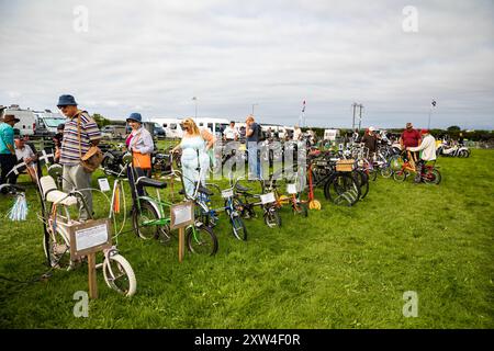 Stithians, Cornovaglia, Regno Unito. 17 agosto 2024. Grandi folle partecipano al Great Steam Engine Rally dell'Inghilterra occidentale, che si svolge fino a domani sera. È il più antico e più grande rally di motori a vapore in Cornovaglia, con oltre 100 mostre di vapore, un vecchio salone dei divertimenti, artigianato, stand commerciali, auto d'epoca, veicoli, trattori e motociclette dell'esercito statunitense. Crediti: Keith Larby/Alamy Live News Foto Stock