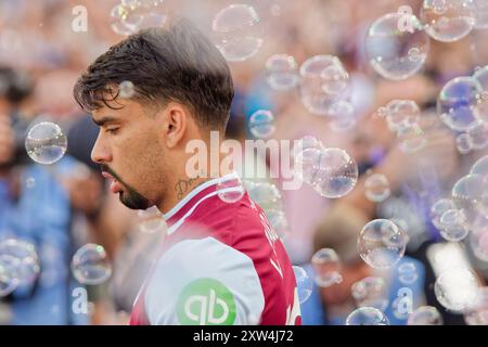 Londra, Regno Unito. 17 agosto 2024. Londra, Inghilterra, 17 agosto 2024: Lucas Paqueta (10 West Ham) prima della partita di Premier League tra West Ham e Aston Villa al London Stadium di Londra, Inghilterra. (Pedro Porru/SPP) credito: SPP Sport Press Photo. /Alamy Live News Foto Stock