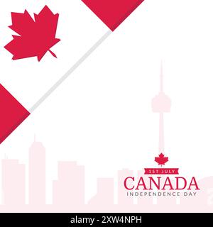 Happy Canada Day poster, Social Media, Post, modello Illustrazione Vettoriale