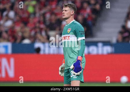 Leverkusen, Germania. 17 agosto 2024. Fussball DFL-Supercup Bayer 04 Leverkusen - VfB Stuttgart AM 17.08.2024 in der BayArena a Leverkusen Alexander Nuebel ( Stoccarda ) le normative DFL vietano qualsiasi uso di fotografie come sequenze di immagini e/o quasi-video. Foto: Revierfoto credito: ddp media GmbH/Alamy Live News Foto Stock