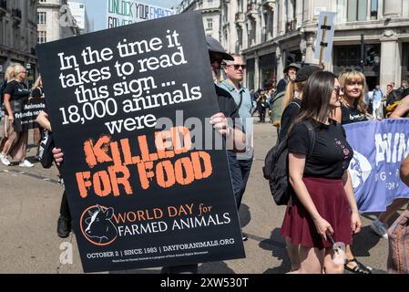 National Animal Rights March, Londra, Inghilterra, Regno Unito, 17 agosto 2024 Foto Stock