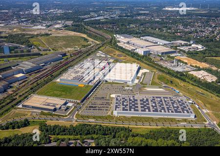 Luftbild, Westfalenhütte Gewerbegebiet, Hoesch Areal, Logistik Zentrum, Borsigplatz, Dortmund, Ruhrgebiet, Nordrhein-Westfalen, Deutschland ACHTUNGxMINDESTHONORARx60xEURO *** Vista aerea, Westfalenhütte Industrial estate, Hoesch Areal, centro logistico, Borsigplatz, Dortmund, regione della Ruhr, Renania settentrionale-Vestfalia, Germania ATTENTIONxMINDESTHONORARx60xEURO Foto Stock