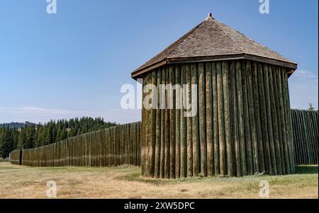 La riserva esterna del sito storico nazionale di Fort Walsh nelle Cypress Hills di Saskatchewan, Canada. Foto Stock