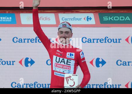 Brandon McNulty USA campione americano di TT vince la prima tappa e conquista i leader rossi punti verdi e maglie KOM Foto Stock