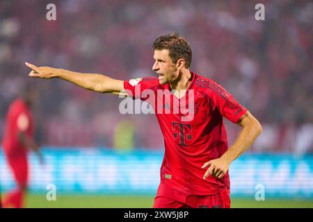 Thomas MUELLER, Müller, FCB 25 nella partita SSV ULM - FC BAYERN MUENCHEN 0-4 DFB-Pokal, Coppa di calcio tedesca, 1.round il 16 agosto 2024 a Ulm, Germania. Stagione 2024/2025 fotografo: Peter Schatz - LE NORMATIVE DFB VIETANO QUALSIASI USO DI FOTOGRAFIE come SEQUENZE DI IMMAGINI e/o QUASI-VIDEO - Foto Stock