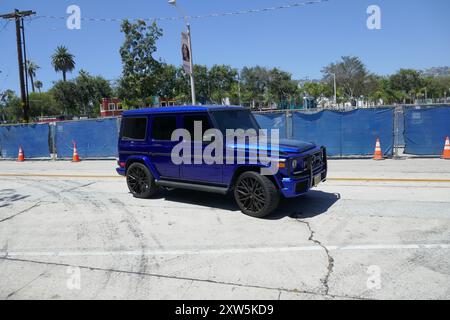 Los Angeles, California, USA 13 agosto 2024 Blue Truck il 13 agosto 2024 a Los Angeles, California, USA. Foto di Barry King/Alamy Stock Photo Foto Stock