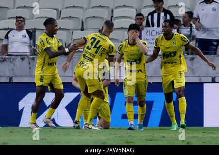 Fortaleza, Ceara, Brasile. 17 agosto 2024. Fortaleza (CE), 08/17/2024 - Ceara SC/Mirassol FC/CE - il giocatore Leo Gamalho celebra il secondo gol di Mirassol durante la partita tra Ceara (CE) e Mirassol (SP), valida per il 21° round del Campionato brasiliano di serie B 2024, nel pomeriggio di sabato (17), all'Arena Castelao di Fortaleza CE. (Credit Image: © LC Moreira/TheNEWS2 via ZUMA Press Wire) SOLO PER USO EDITORIALE! Non per USO commerciale! Foto Stock