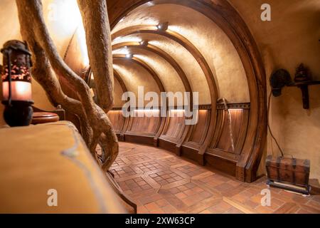 Hobbit Hole a Matamata - nuova Zelanda Foto Stock