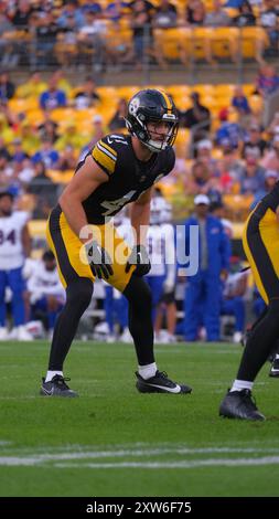 17 agosto 2024: Payton Wilson n. 41 durante la partita Steelers vs Bills a Pittsburgh, Pennsylvania. Jason Pohuski/CSM(immagine di credito: © Jason Pohuski/Cal Sport Media) Foto Stock