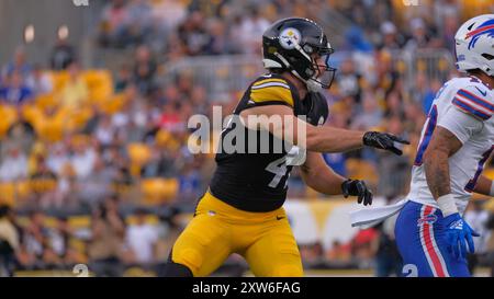 17 agosto 2024: Payton Wilson n. 41 durante la partita Steelers vs Bills a Pittsburgh, Pennsylvania. Jason Pohuski/CSM(immagine di credito: © Jason Pohuski/Cal Sport Media) Foto Stock