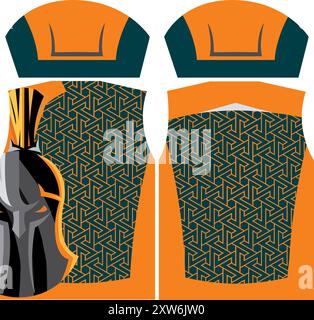 Abbigliamento sportivo di alta qualità Vectors maglia atletica personalizzabile texture maglia da calcio design in maglia per sublimazione Illustrazione Vettoriale
