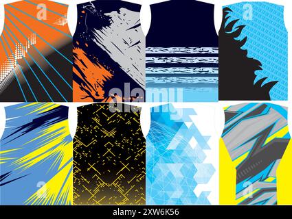 Abbigliamento sportivo di alta qualità Vectors maglia atletica personalizzabile texture maglia da calcio design in maglia per sublimazione Illustrazione Vettoriale