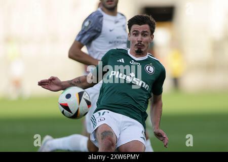 Cracovia, Polonia. 11 agosto 2024. Gil Dias di Legia Warszawa visto in azione durante la partita di calcio PKO BP Ekstraklasa 2024/2025 tra Puszcza Niepolomice e Legia Warszawa allo stadio Cracovia. Punteggio finale; Puszcza Niepolomice 2:2 Legia Warszwa. Credito: SOPA Images Limited/Alamy Live News Foto Stock