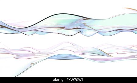 Curve arcobaleno su rendering 3d bg bianco Foto Stock