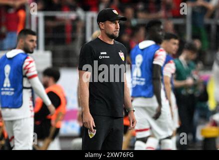 Leverkusen, Germania. 17 agosto 2024. Calcio, DFL Supercup, finale, Bayer Leverkusen - VfB Stuttgart, BayArena: Sebastian Hoeneß di Stoccarda a margine. Crediti: Bernd Thissen/dpa/Alamy Live News Foto Stock