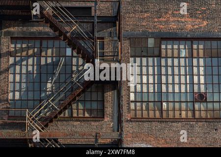 Esterno di un edificio industriale abbandonato, Bethlehem, Pennsylvania USA Foto Stock