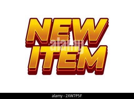 Nuovo elemento. Design effetto testo in stile 3D a scopo pubblicitario Illustrazione Vettoriale