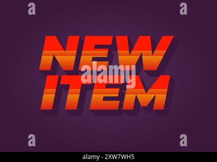 Nuovo elemento. Design effetto testo in stile 3D a scopo pubblicitario Illustrazione Vettoriale