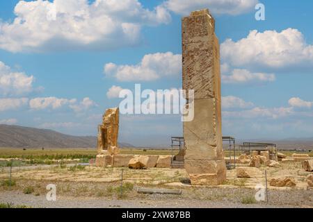 Rovine del Palazzo Bar-e AAM presso l'antica Pasargadae -shiraz- Iran Foto Stock