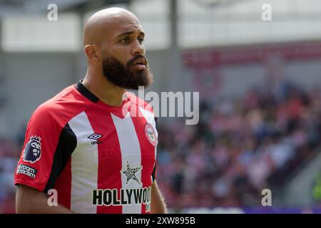 Londra, Regno Unito. 18 agosto 2024. Londra, Inghilterra, 18 agosto 2024: Bryan Mbeumo (19 Brentford) durante la partita di Premier League tra Brentford e Crystal Palace al Gtech Community Stadium di Londra, Inghilterra. (Pedro Porru/SPP) credito: SPP Sport Press Photo. /Alamy Live News Foto Stock