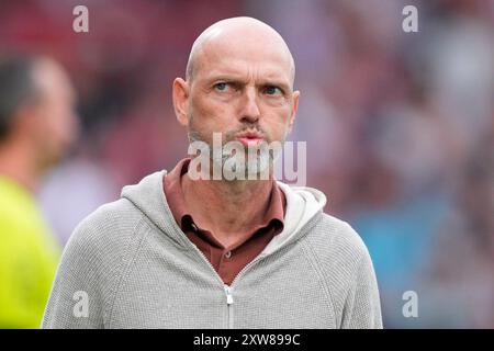 Aalborg, Danimarca. 18 agosto 2024. Superliga match tra AAB e Broendby IF all'Aalborg Portland Park di Aalborg domenica 18 agosto 2024. (Foto: Henning Bagger/Scanpix 2024) credito: Ritzau/Alamy Live News Foto Stock