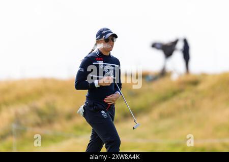 Ayrshire settentrionale, Scozia. 18 agosto 2024. Charley Hull durante l'ultimo round dell'ISPS HANDA Women's Scottish Open 2024 a Dundonald Links. Foto Stock