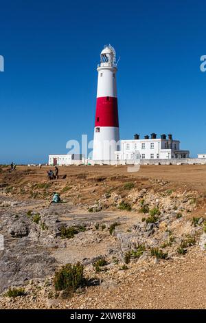 Il faro di Portland Bill è un faro funzionante di Trinity House a Portland Bill, sull'isola di Portland, Dorset, in Inghilterra. Foto Stock