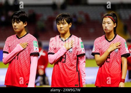 Eunyoung Lee, Dayeong Ko e Hyeonjin sono stati della Repubblica di Corea durante la partita di Coppa del mondo femminile FIFA U-20 Costa Rica Francia contro Repubblica di Corea ad agosto Foto Stock