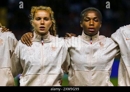 Celina Ould Hocine, Magnaba Folquet di Francia durante la partita di Coppa del mondo femminile FIFA U-20 Costa Rica Francia contro Repubblica di Corea il 17 agosto 2022. (Pho Foto Stock