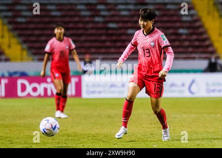 Dayeong Ko della Repubblica di Corea durante la Coppa del mondo femminile FIFA U-20 Costa Rica partita Francia contro Repubblica di Corea il 17 agosto 2022. (Foto di Martín Fons Foto Stock