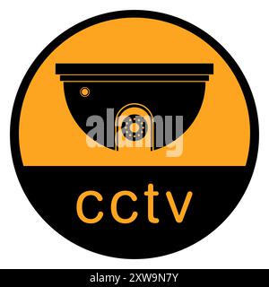 Simbolo e simbolo della telecamera CCTV in funzione. Illustrazione vettoriale. Illustrazione Vettoriale