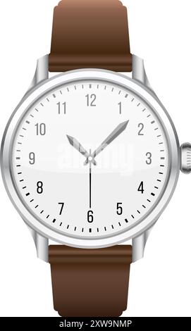 Orologio a mano. Orologio da polso realistico. Accessorio classico Illustrazione Vettoriale