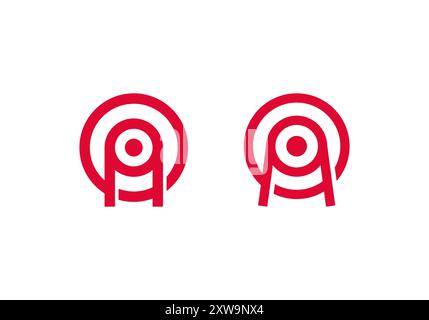 Lettera A con logo e Freccia di destinazione, modello di logo minimalista e moderno Premium. File modificabile Illustrazione Vettoriale