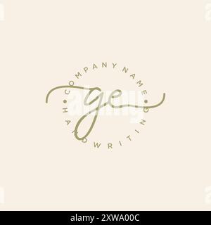 Logo GE Initial Handwriting Illustrazione Vettoriale