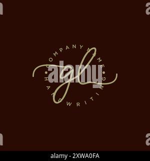 Logo di scrittura iniziale GL Illustrazione Vettoriale