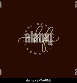 Logo di scrittura iniziale HF Illustrazione Vettoriale