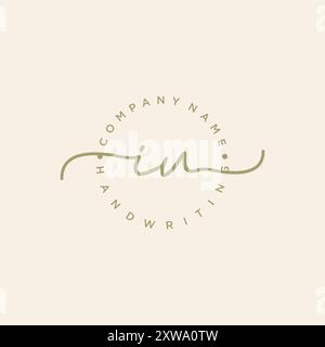 Logo di scrittura iniziale IU Illustrazione Vettoriale